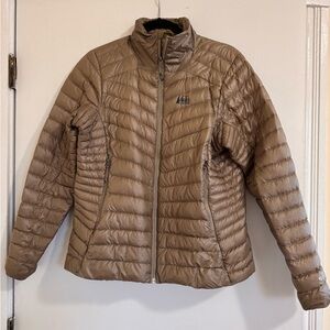 REI Women's Light Brown Down Puffer Jacket